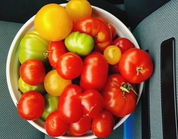 High angle view of tomatoes