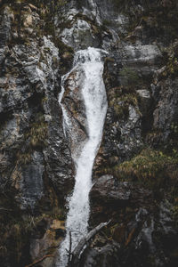 Water flowing through rocks