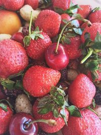 Full frame shot of strawberries