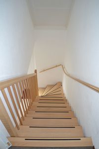 High angle view of staircase in building