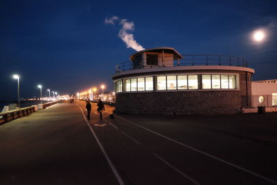 Illuminated building at night