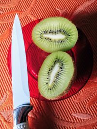 High angle view of fruits on table