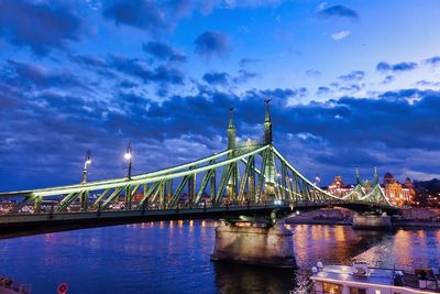 Liberty bridge on danube river, budapest