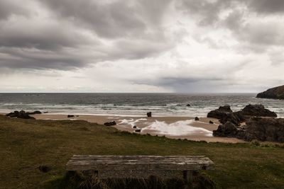 Scenic view of beach against sky