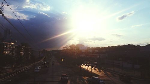 Panoramic view of trees against sky during sunset