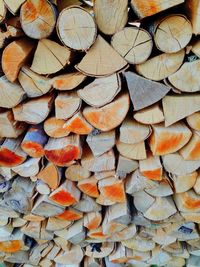 Full frame shot of firewood