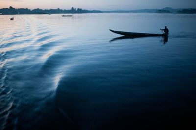 Boats in lake