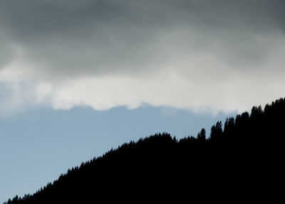 Scenic view of silhouette mountain against sky