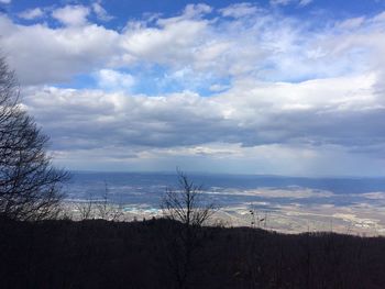 Scenic view of landscape against cloudy sky