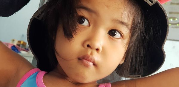 Close-up portrait of cute girl