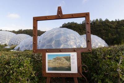 Built structure on mountain against sky