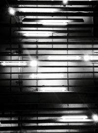 Low angle view of illuminated building at night