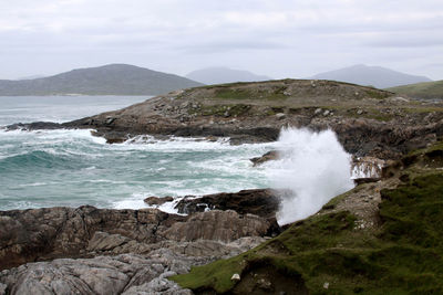 View of sea against cloudy sky