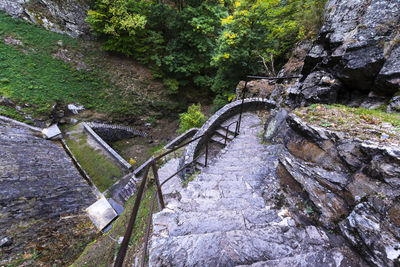 Stairs of the barrage of furan lake close to saint etienne