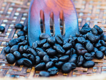 Close-up of coffee bean on table