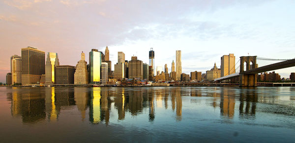 City skyline with waterfront