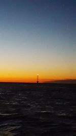 Scenic view of sea at sunset