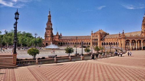 Exterior of historic building against sky