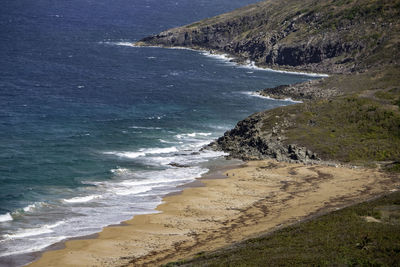 High angle view of beach