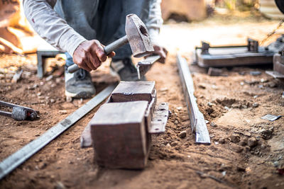 Man working on wood