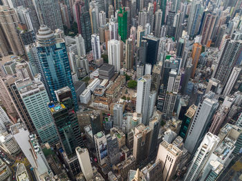 High angle view of buildings in city