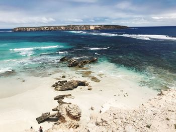 Scenic view of beach against sky