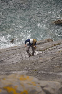 Man surfing in sea