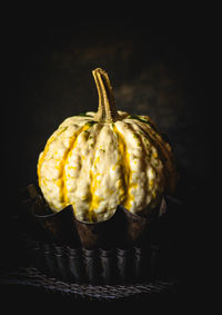 Close-up of pumpkin against black background