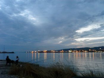 View of sea against cloudy sky