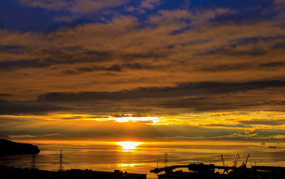 Scenic view of dramatic sky during sunset