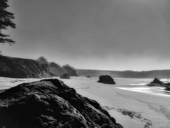 Scenic view of sea against sky during winter