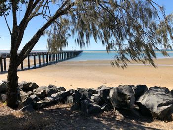 Scenic view of beach against sky