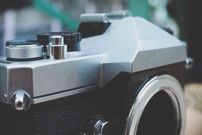 Close-up of vintage camera