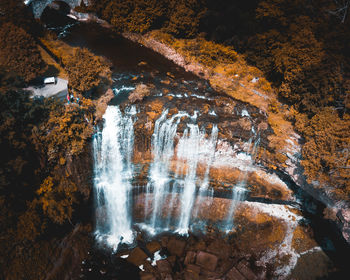 Scenic view of waterfall