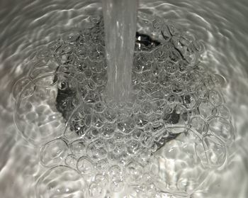 Close-up of bubbles in water