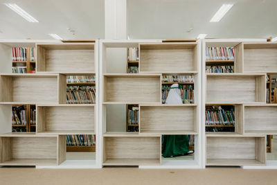 Books on shelf at home