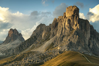 View of rocky mountains against sky