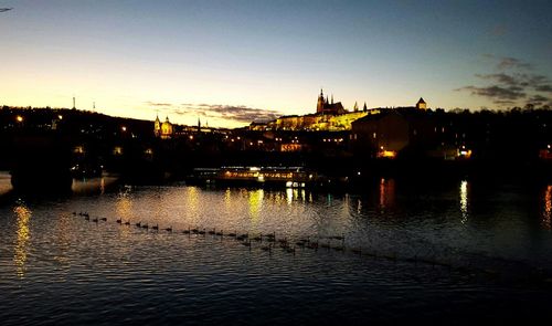 View of river at sunset