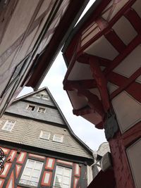 Low angle view of old building against sky