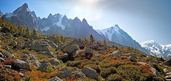 Scenic view of mountains against sky