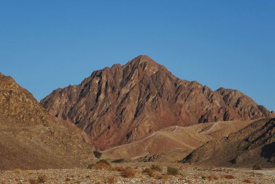 Scenic view of mountains against clear sky