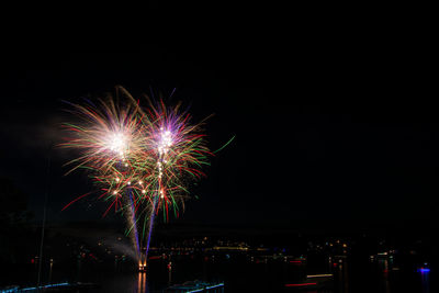 Sky illumed with fire crackers at night