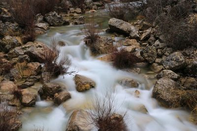 High angle view of waterfall