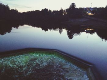 Reflection of trees in water