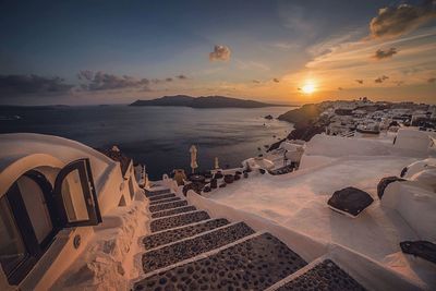 Scenic view of sea at sunset