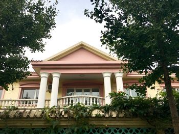 Low angle view of built structure against sky