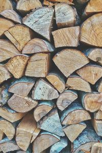 Full frame shot of firewood