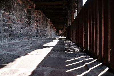 Empty corridor along walls