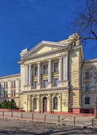 Main academic building of the medical university in odessa, ukraine, on a sunny spring day