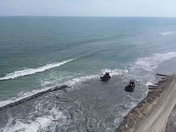 High angle view of sea against sky